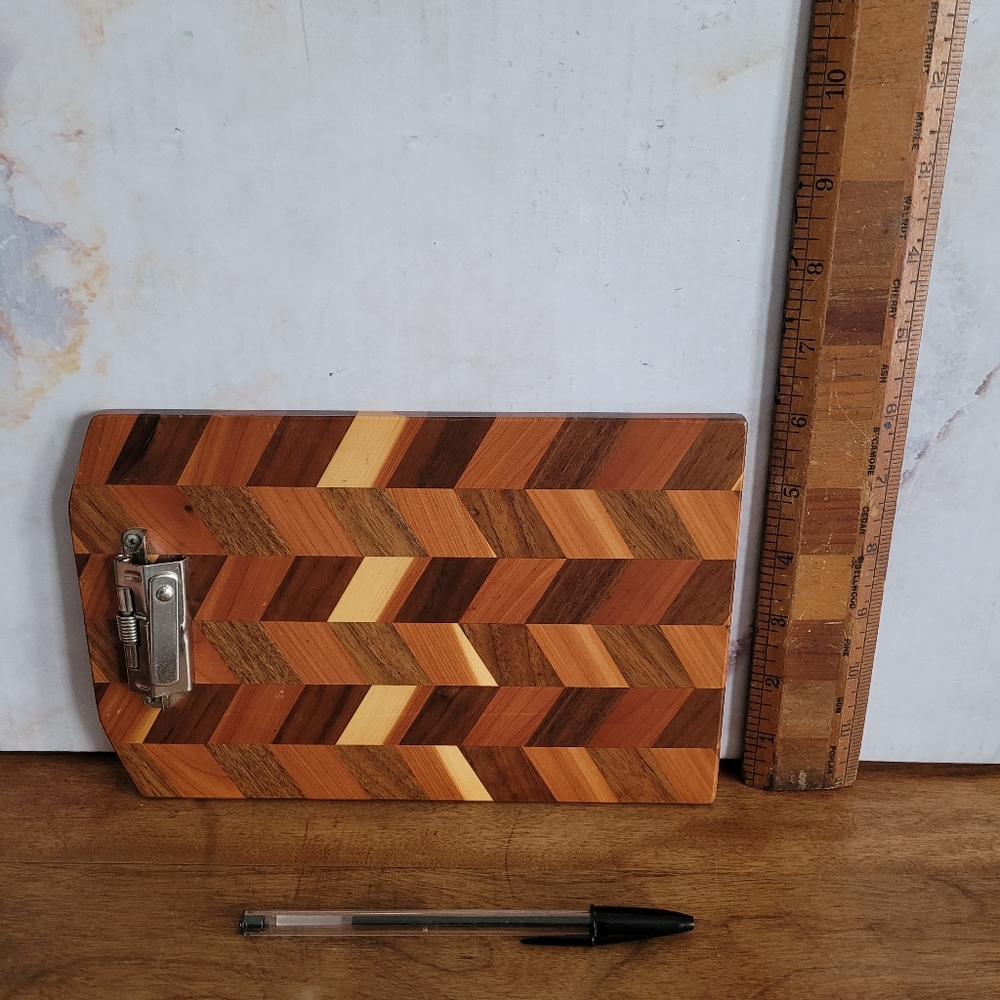 SOLD Checkered Clipboard - Herringbone Design - Approx 6x9 - Picture 4 of 12